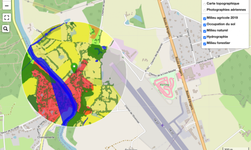 Rucher du Potier à Laval, rayon de 500 m