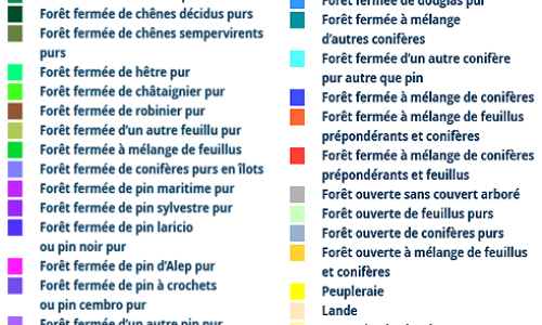 Légende carte forestière