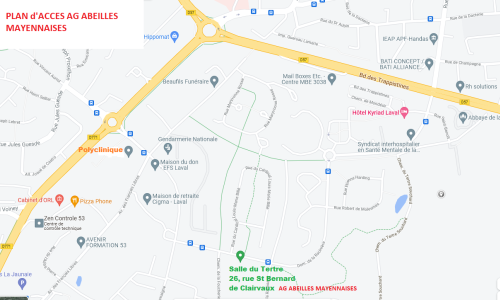 Plan d'accès salle du Tertre à Laval